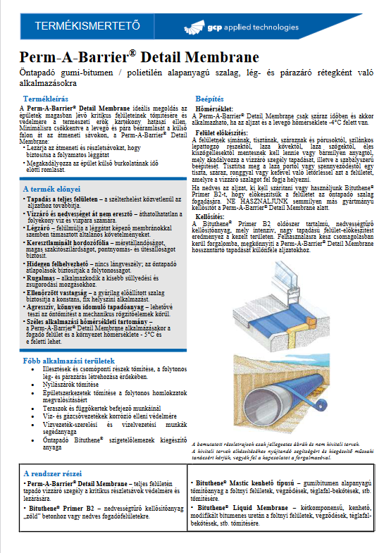 Perm-A-Barrier Detail Membrane dokumentum előnézetu képe